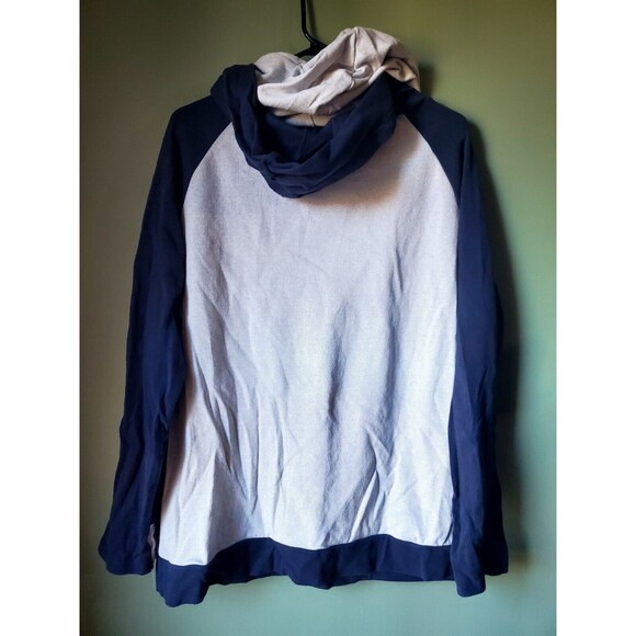Ampersand Ave Womens Navy Herringbone Double Hood L/S Hoodie Size XXXL - Picture 7 of 13